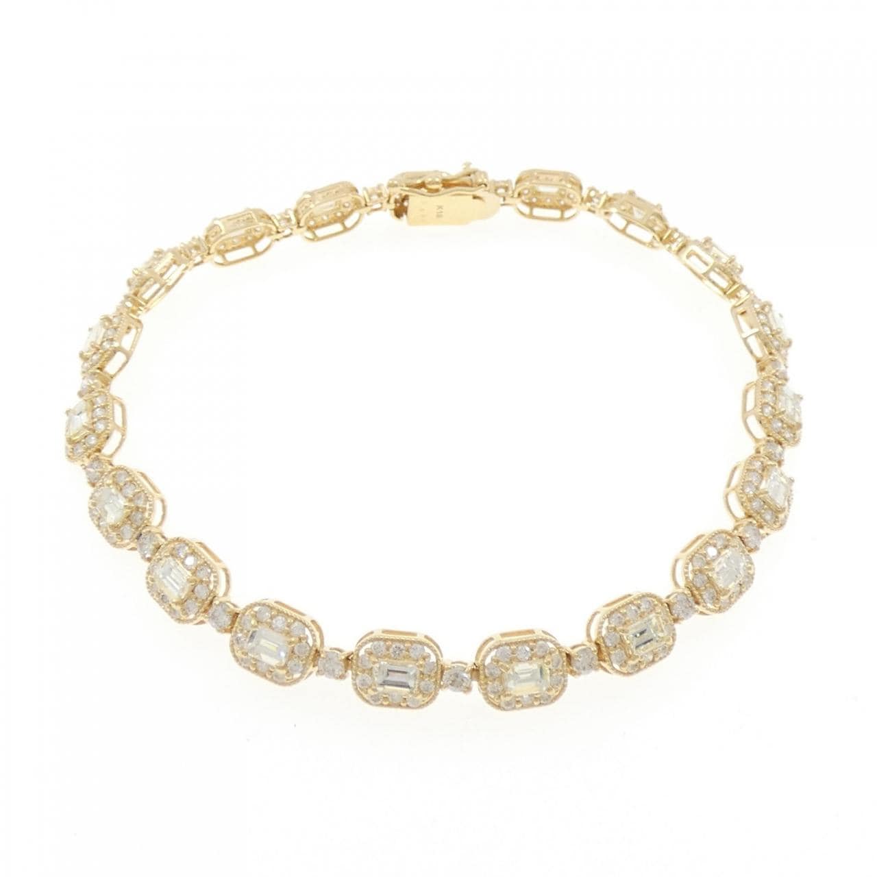 【新品】K18YG ダイヤモンド ブレスレット 4.22CT