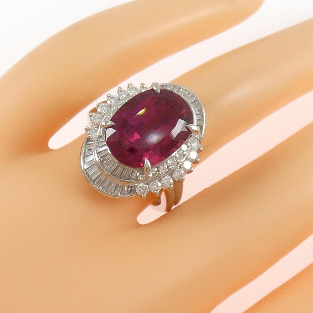 PT900 Rubellite Tourmaline Ring 5.912CT