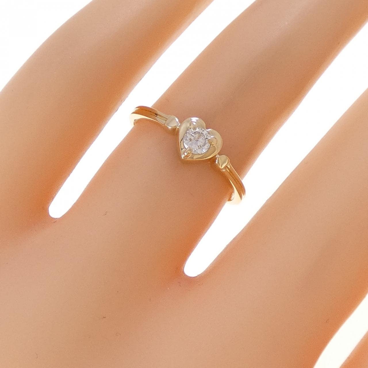 K18YG ハート ダイヤモンド リング 0.12CT