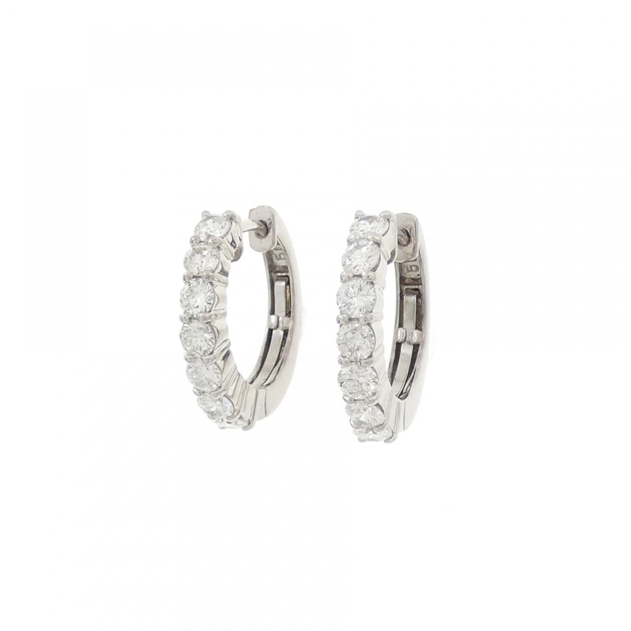 K18WG ダイヤモンド ピアス 1.00CT