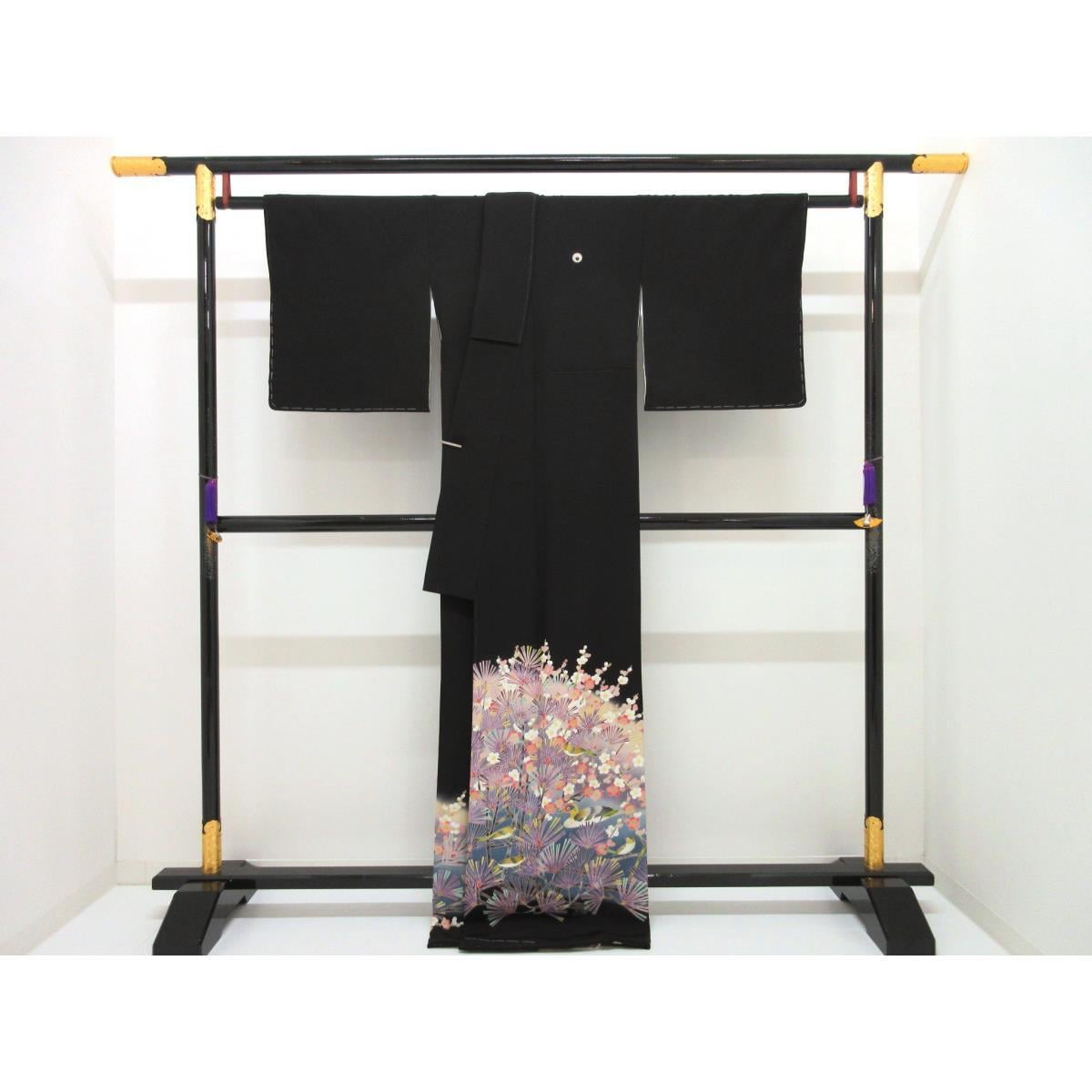 【未使用品】留袖　友禅加工ボカシ染　丸に下り藤　きもの・長襦袢