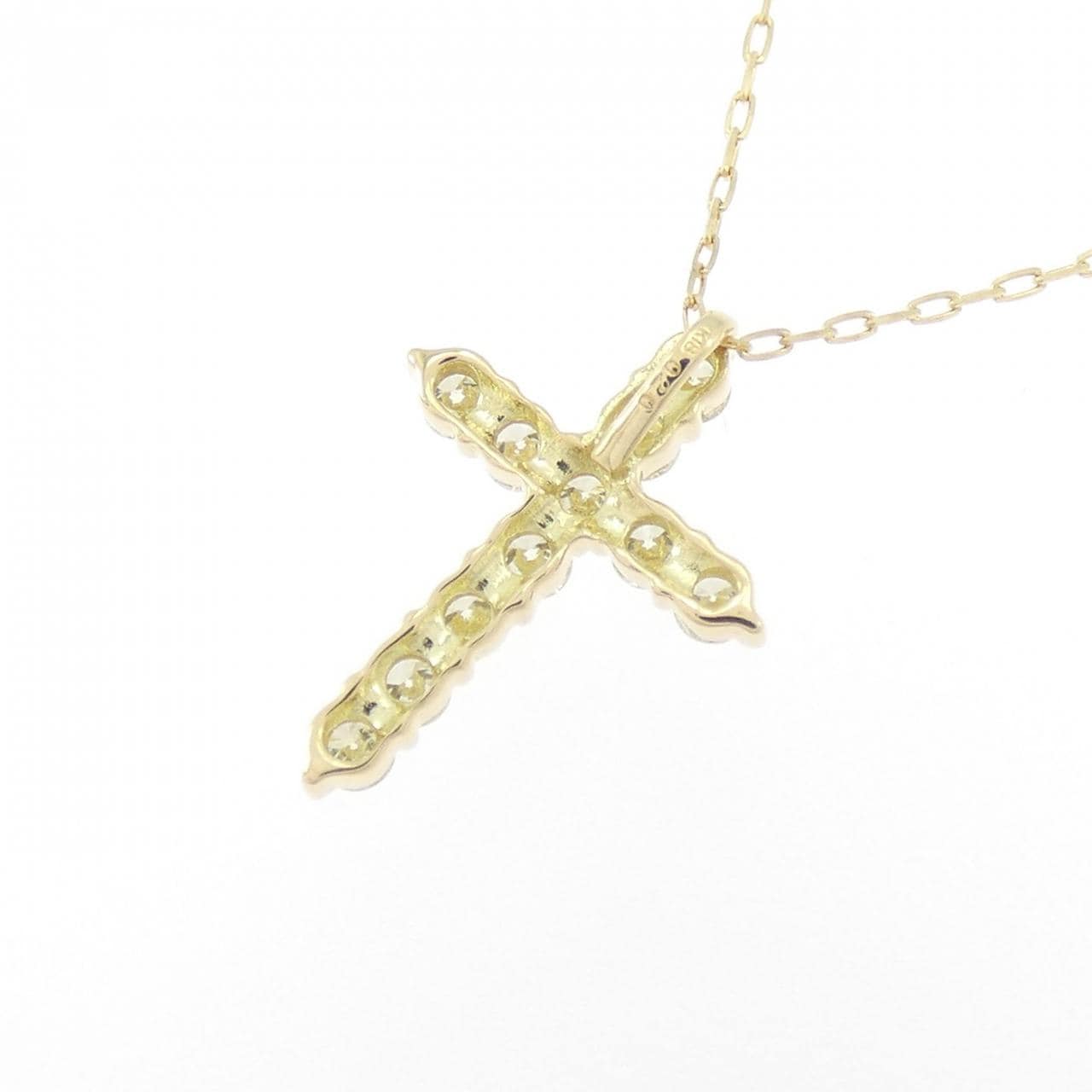 【新品】K18YG クロス ダイヤモンド ネックレス 0.20CT