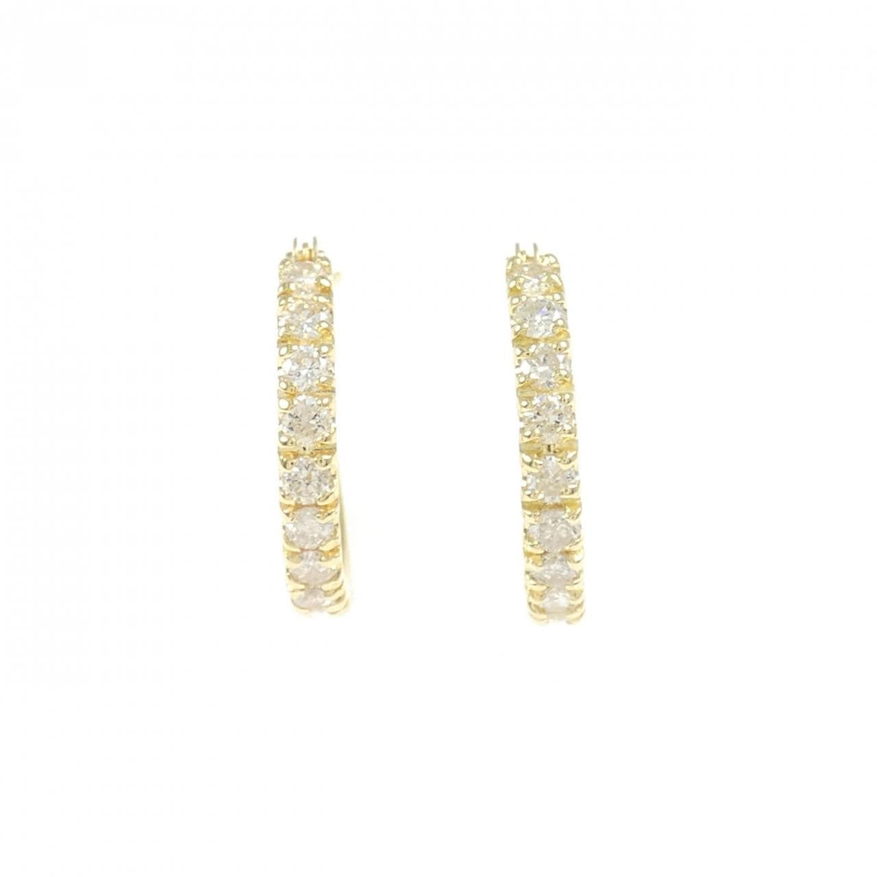 K18YG ダイヤモンド フープ ピアス 0.50CT