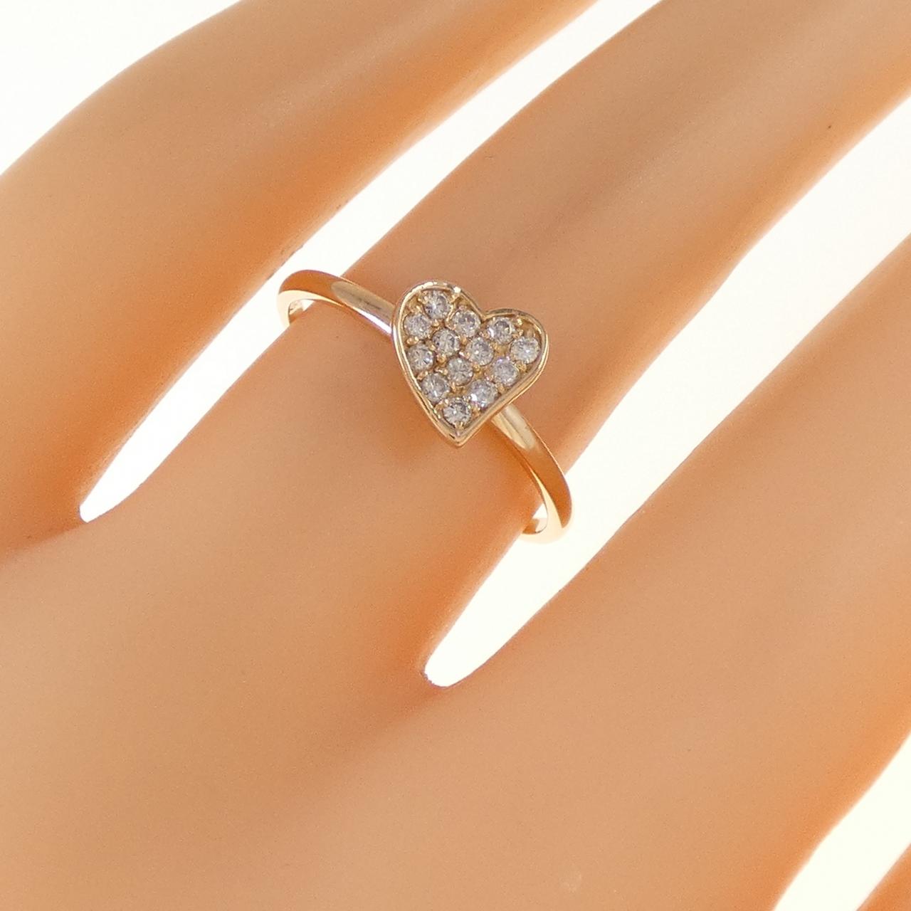 K18PG ハート ダイヤモンド リング 0.13CT
