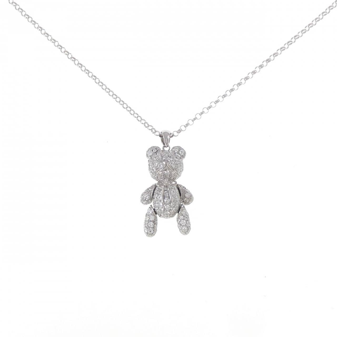 K18WG ベア ダイヤモンド ネックレス 2.50CT