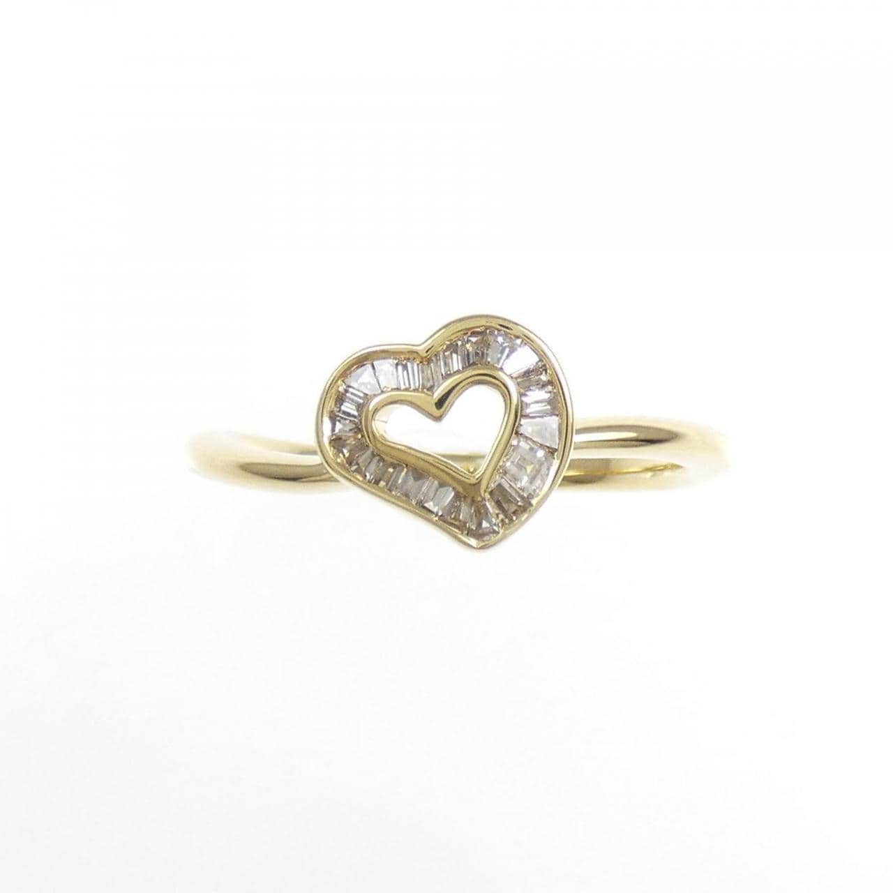 K18YG heart Diamond ring 0.14CT