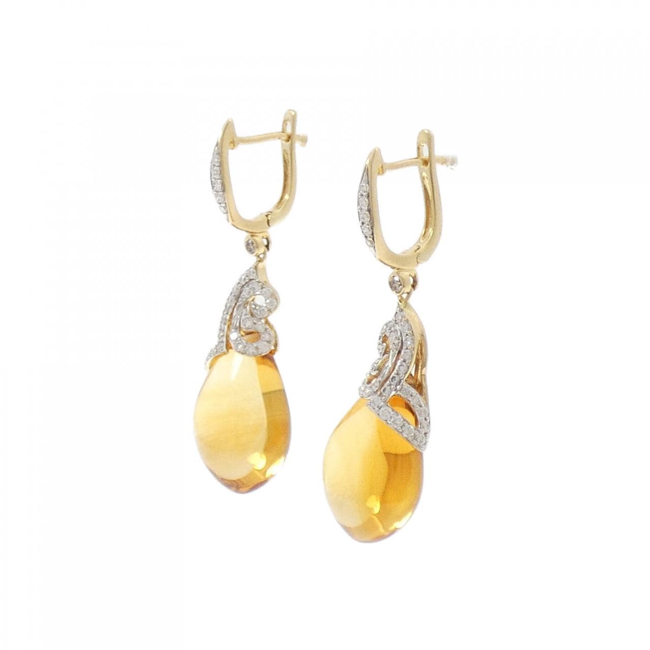 750YG/750WG Citrine Earrings 20.63CT