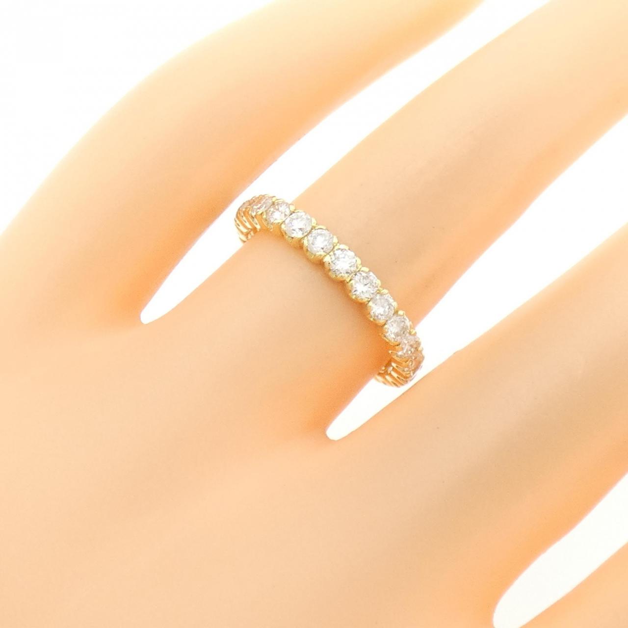 K18YG ハーフエタニティ ダイヤモンド リング 1.00CT
