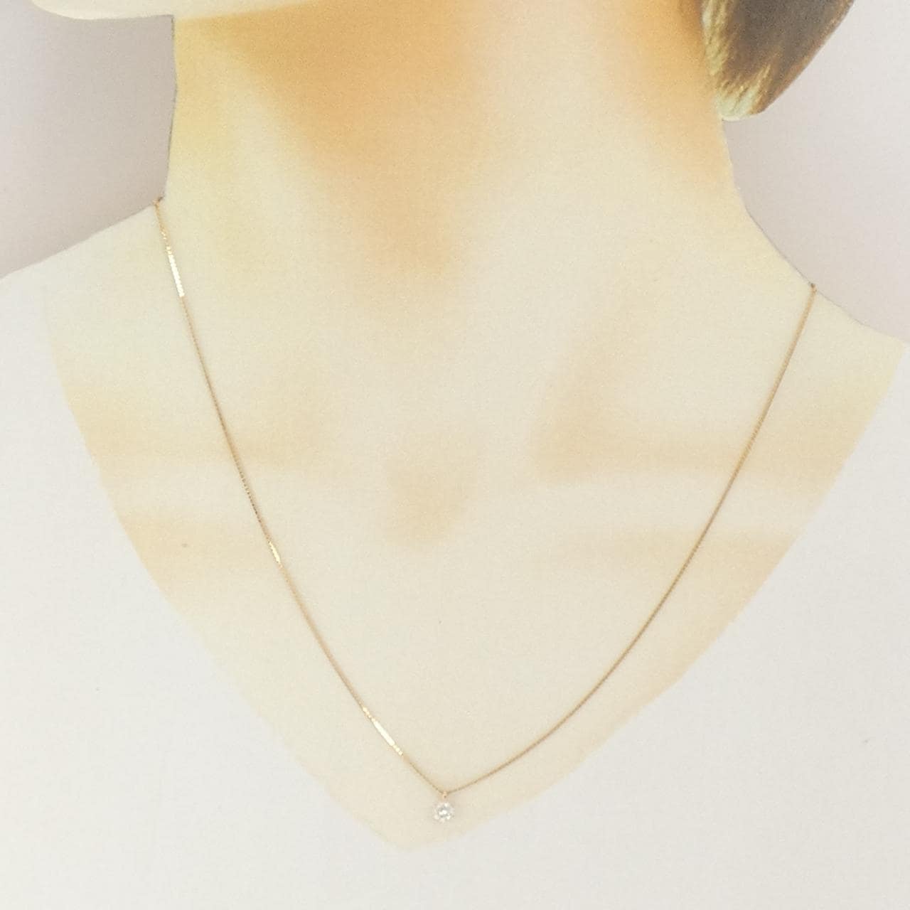 K18PG ソリティア ダイヤモンド ネックレス 0.20CT
