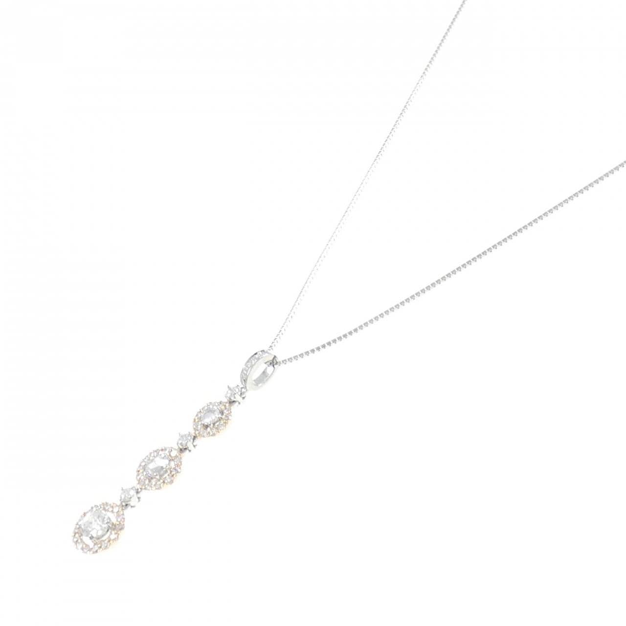 K18PG/PT950/PT850 ダイヤモンド ネックレス 0.25CT