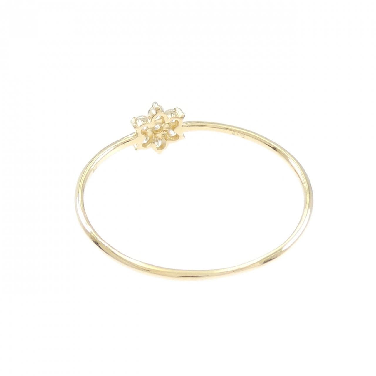 【リメイク】K18YG フラワー ダイヤモンド リング 0.10CT