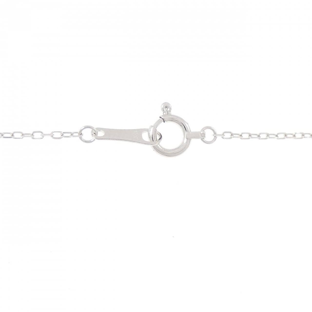 K18WG フラワー ダイヤモンド ネックレス 0.08CT