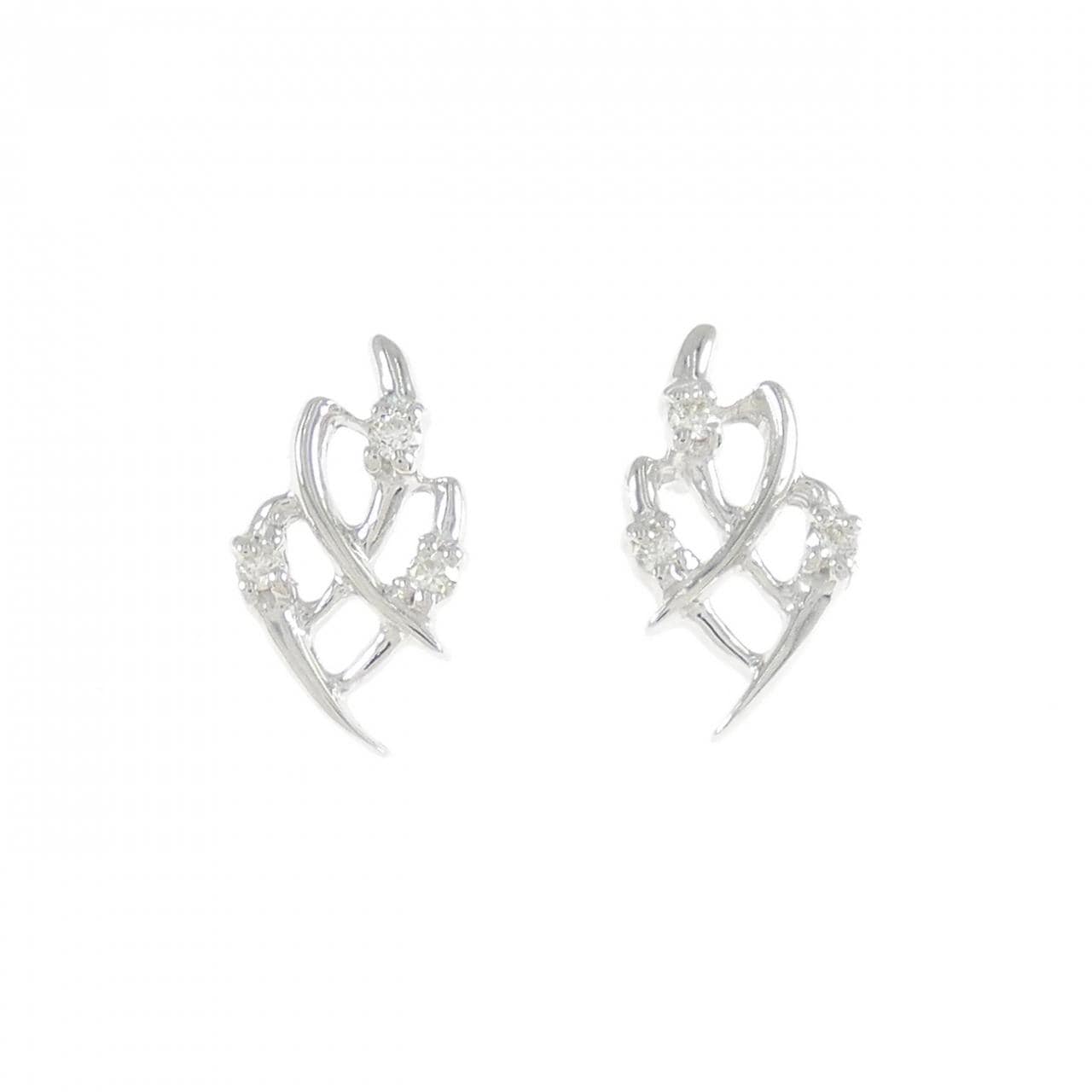 K18WG ダイヤモンド ピアス 0.10CT