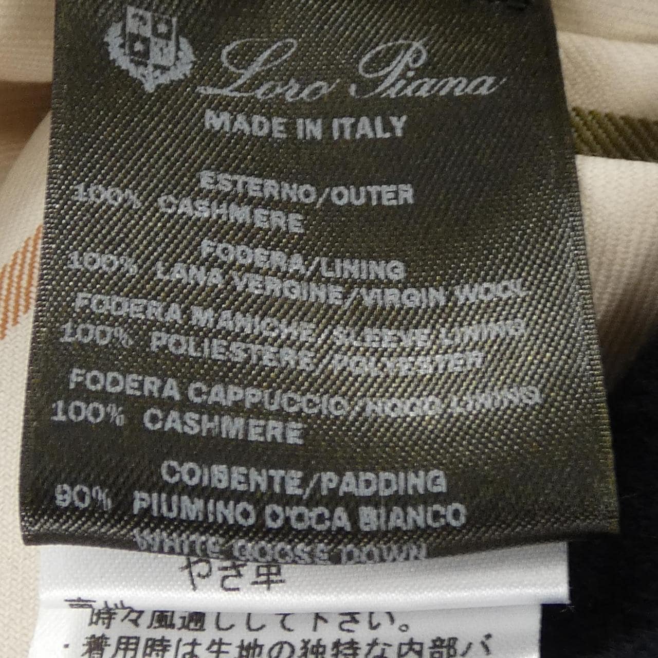 ロロピアーナ Loro Piana CASHMERE GREEN STORM SYSTEM FAL3492 ダウンジャケット