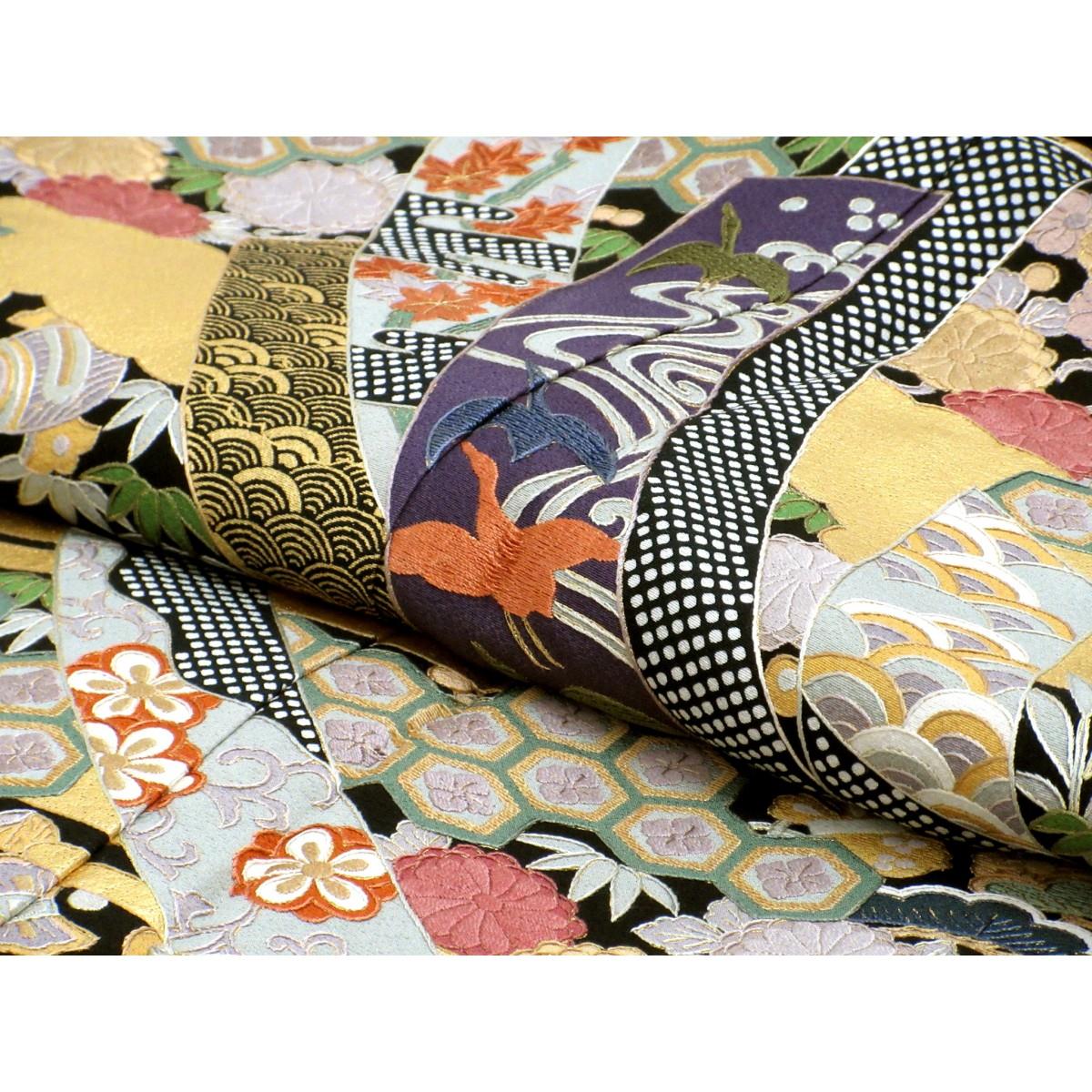 【未使用品】留袖　友禅金彩加工　刺繍入り　桔梗