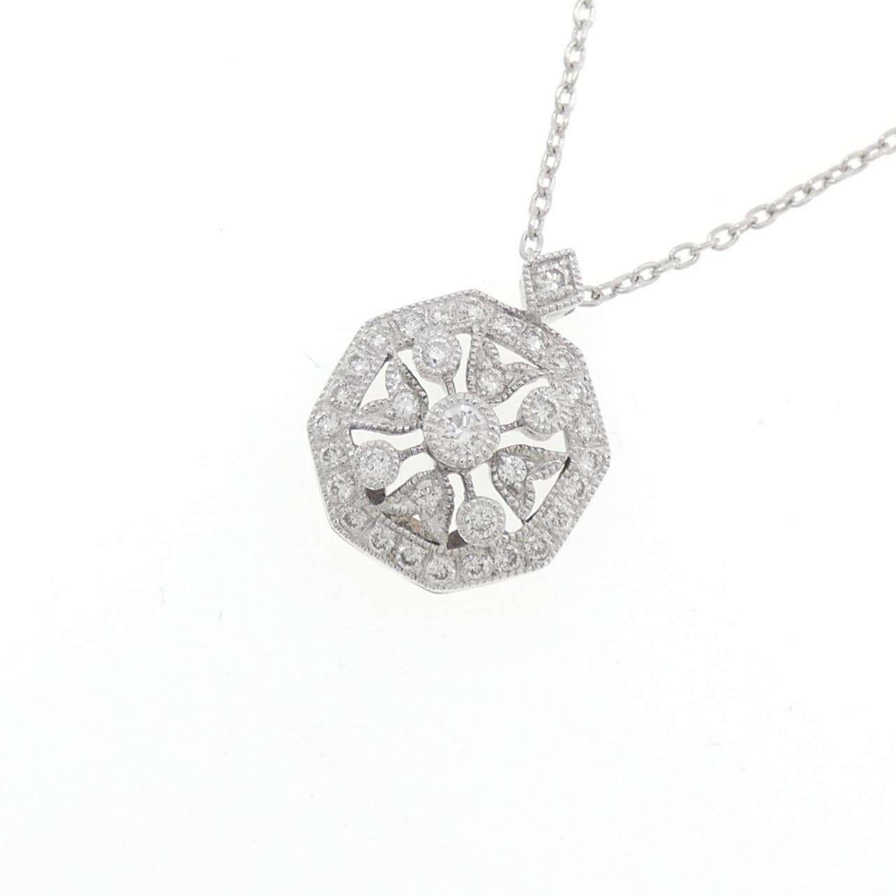 K18WG ダイヤモンド ネックレス 0.17CT