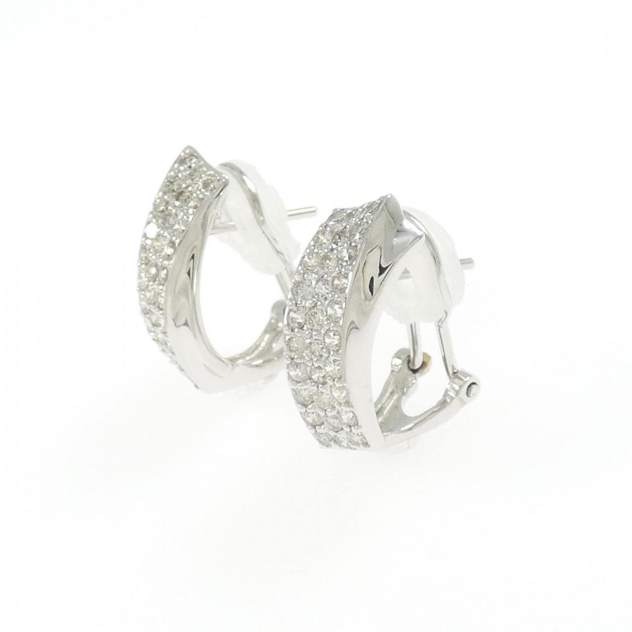 K18WG Diamond earrings/earrings 1.00CT