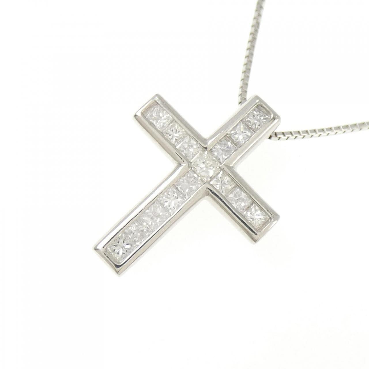 PT900/PT850 クロス ダイヤモンド ネックレス 0.70CT