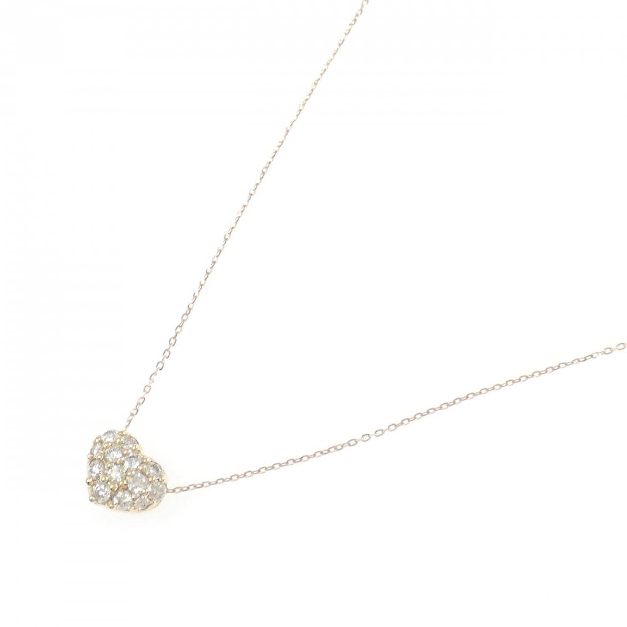 K18PG ハート ダイヤモンド ネックレス 0.30CT