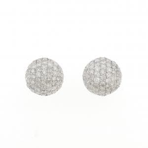 K18WG パヴェ ダイヤモンド イヤリング 2.12CT