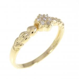 K18YG フラワー ダイヤモンド リング 0.05CT