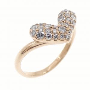 K18PG ハート ダイヤモンド リング 0.28CT