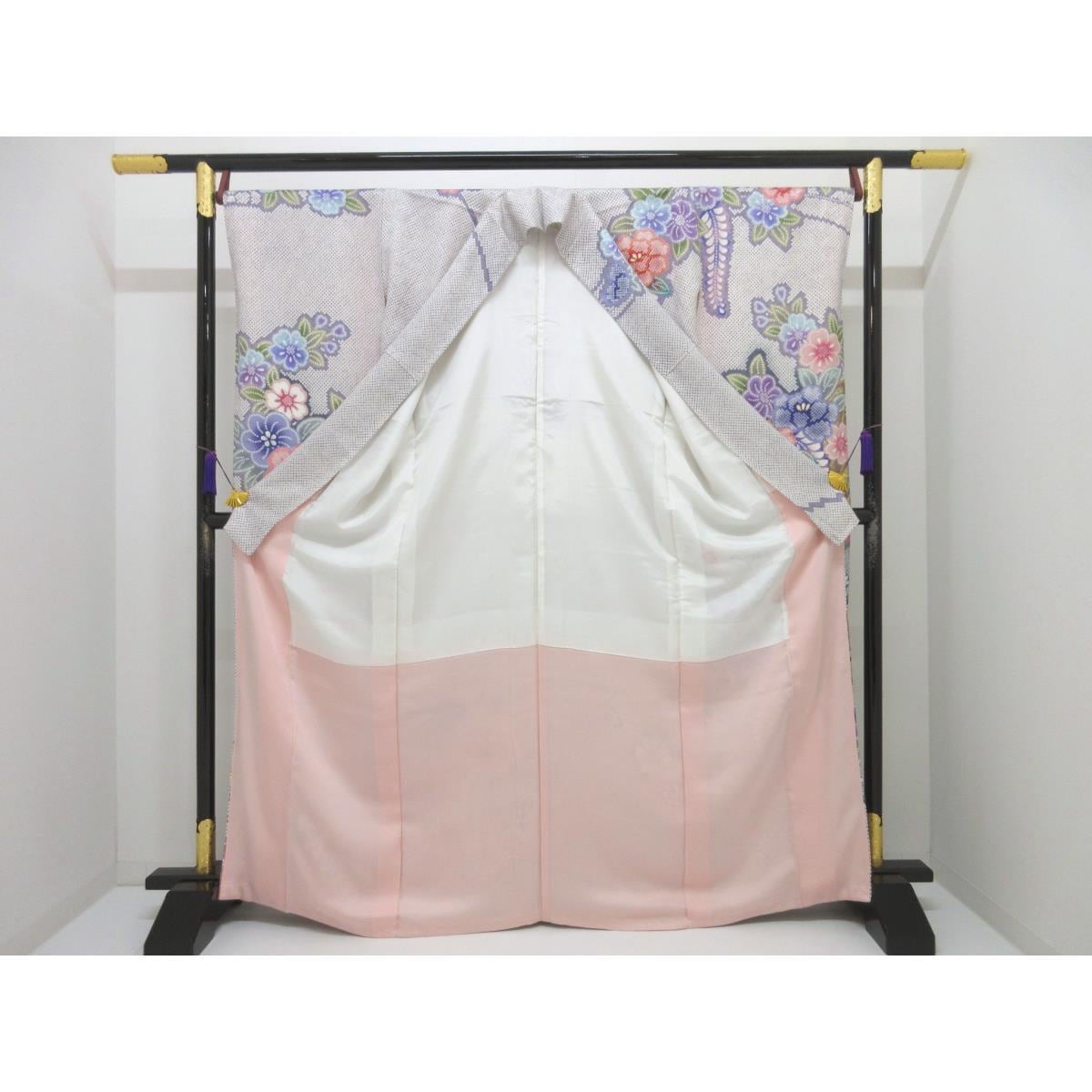 振袖　総絞り　金彩加工　きもの・長襦袢　２点セット