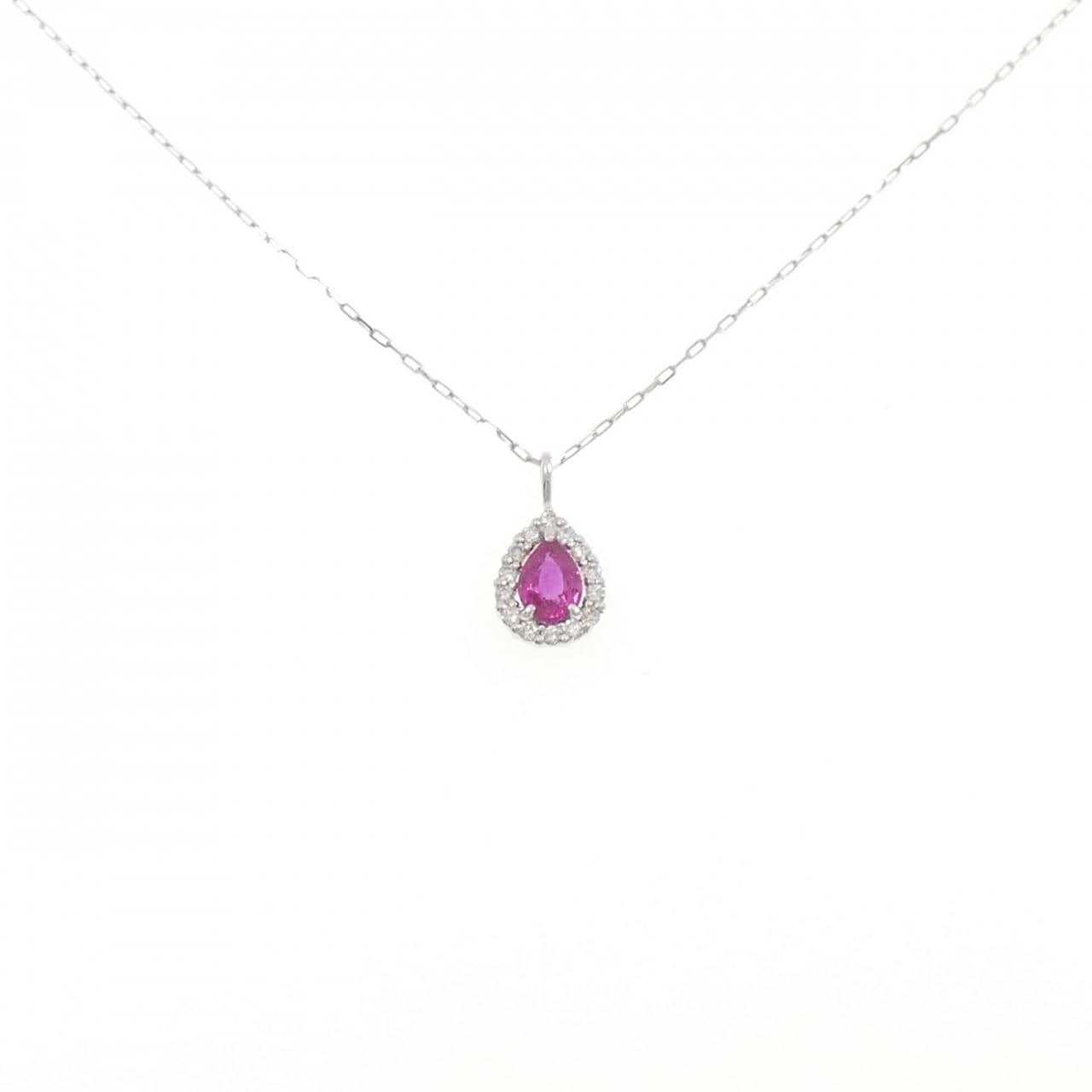 【新品】PT900 ルビー ネックレス 0.18CT