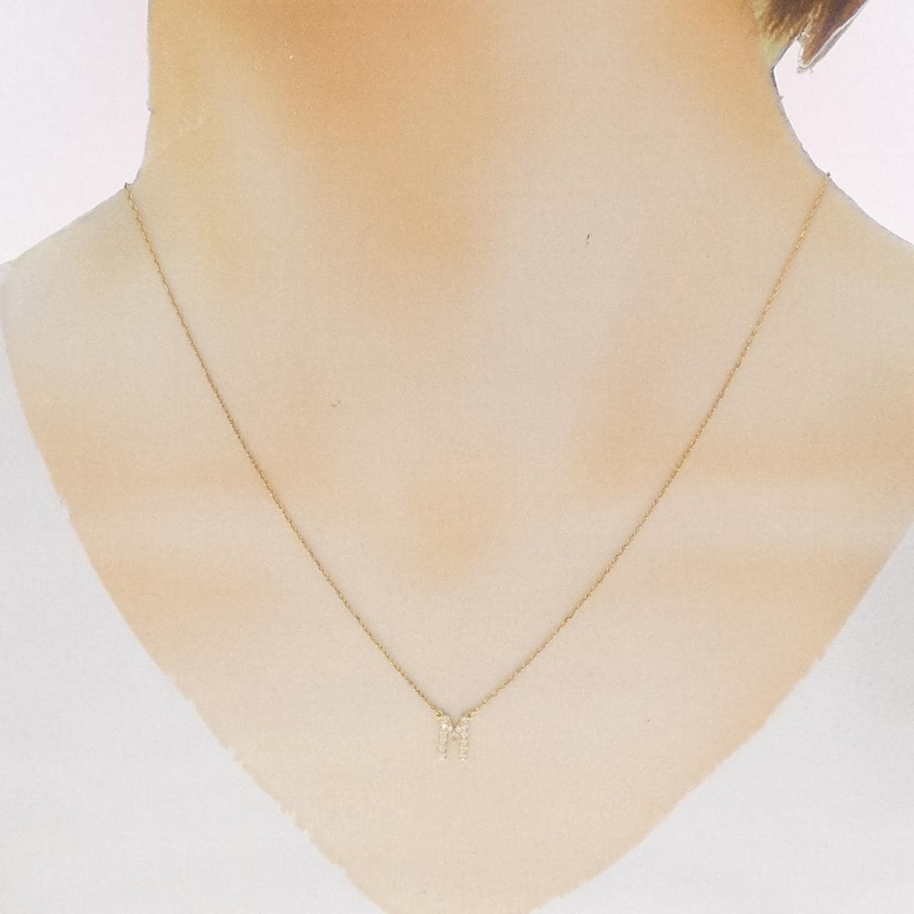 アーカー イニシャル ネックレス 0.06CT