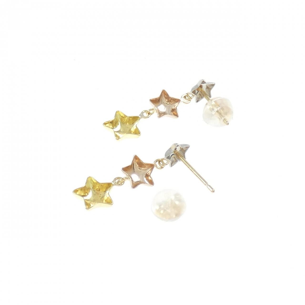 K18 three-color star earrings