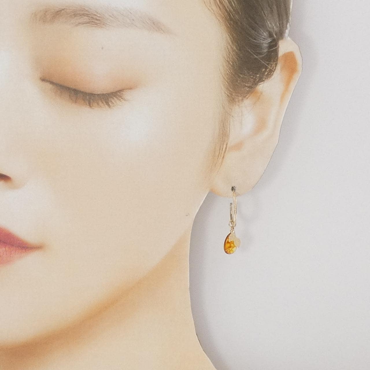 アガット コハク ピアス