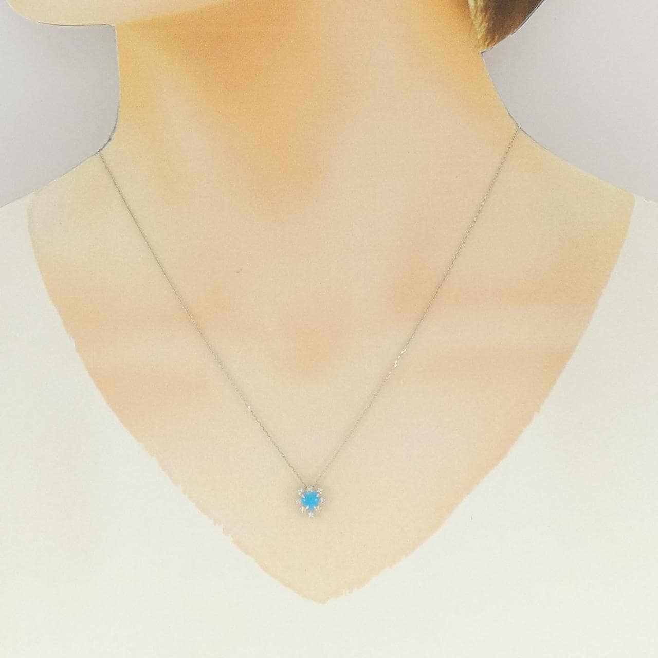 コメ兵｜PT900/PT850 ハート ターコイズ ネックレス 0.25CT