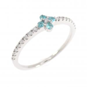 PT900 フラワー トルマリン リング 0.06CT