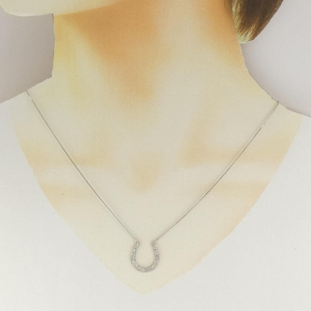 PT950/PT850 ホースシュー ダイヤモンド ネックレス 0.50CT