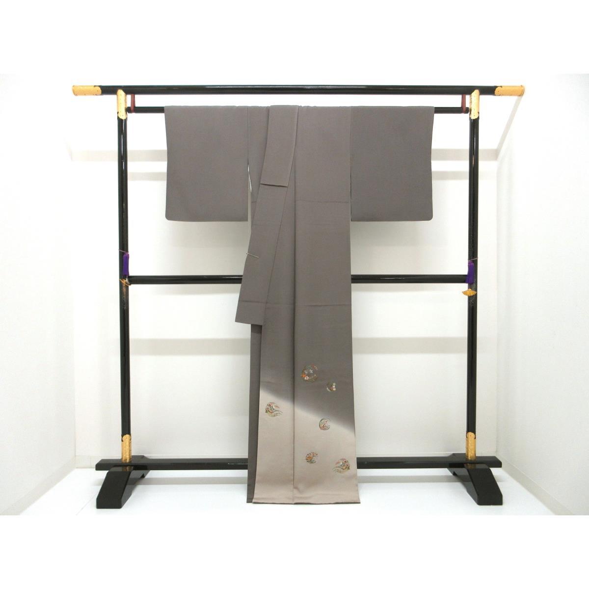 訪問着　刺繍加工　ボカシ染　花紋　身幅Ｌ寸