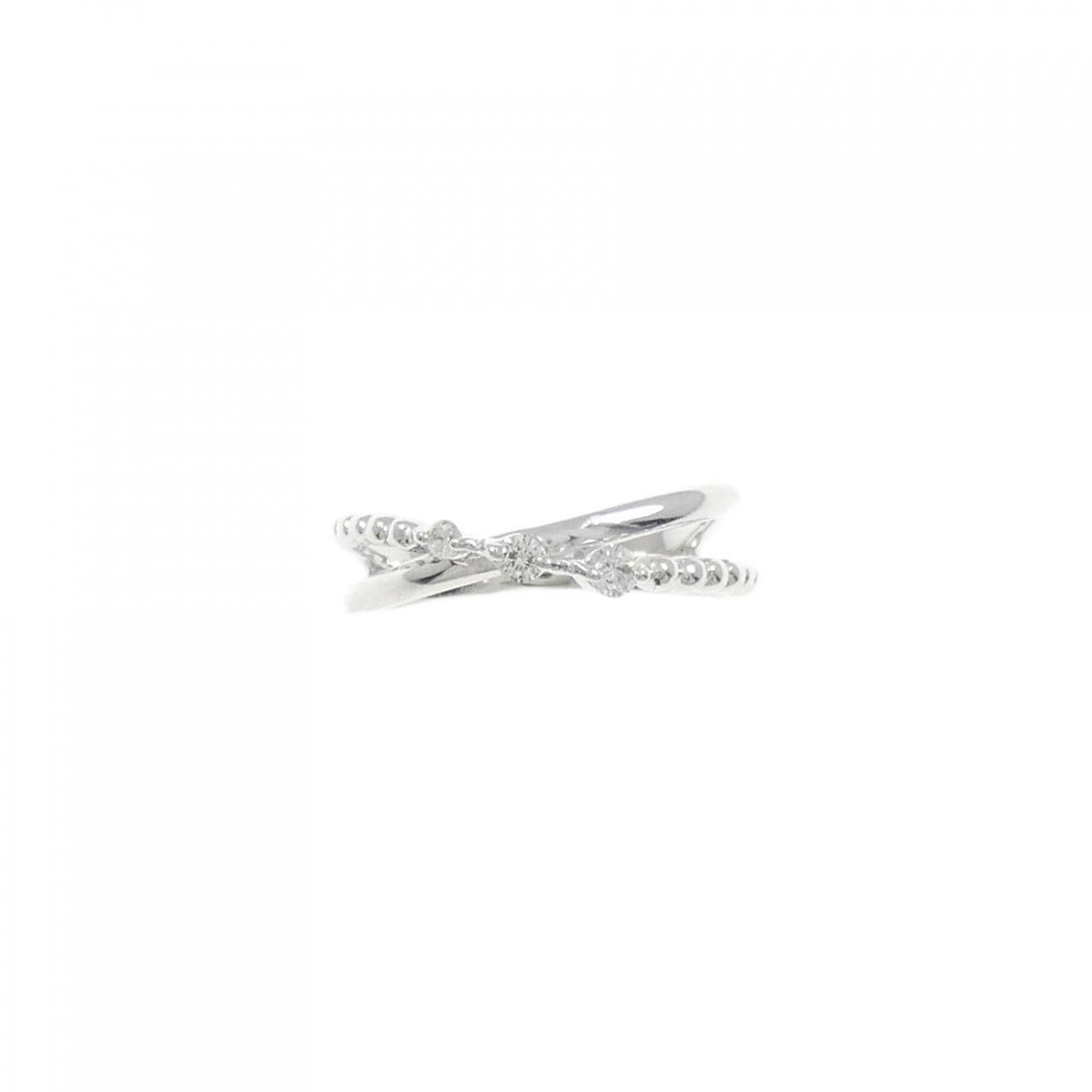 K18WG ダイヤモンド ピンキー リング 0.06CT