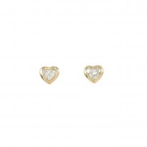 K18YG ハート ダイヤモンド ピアス 0.16CT