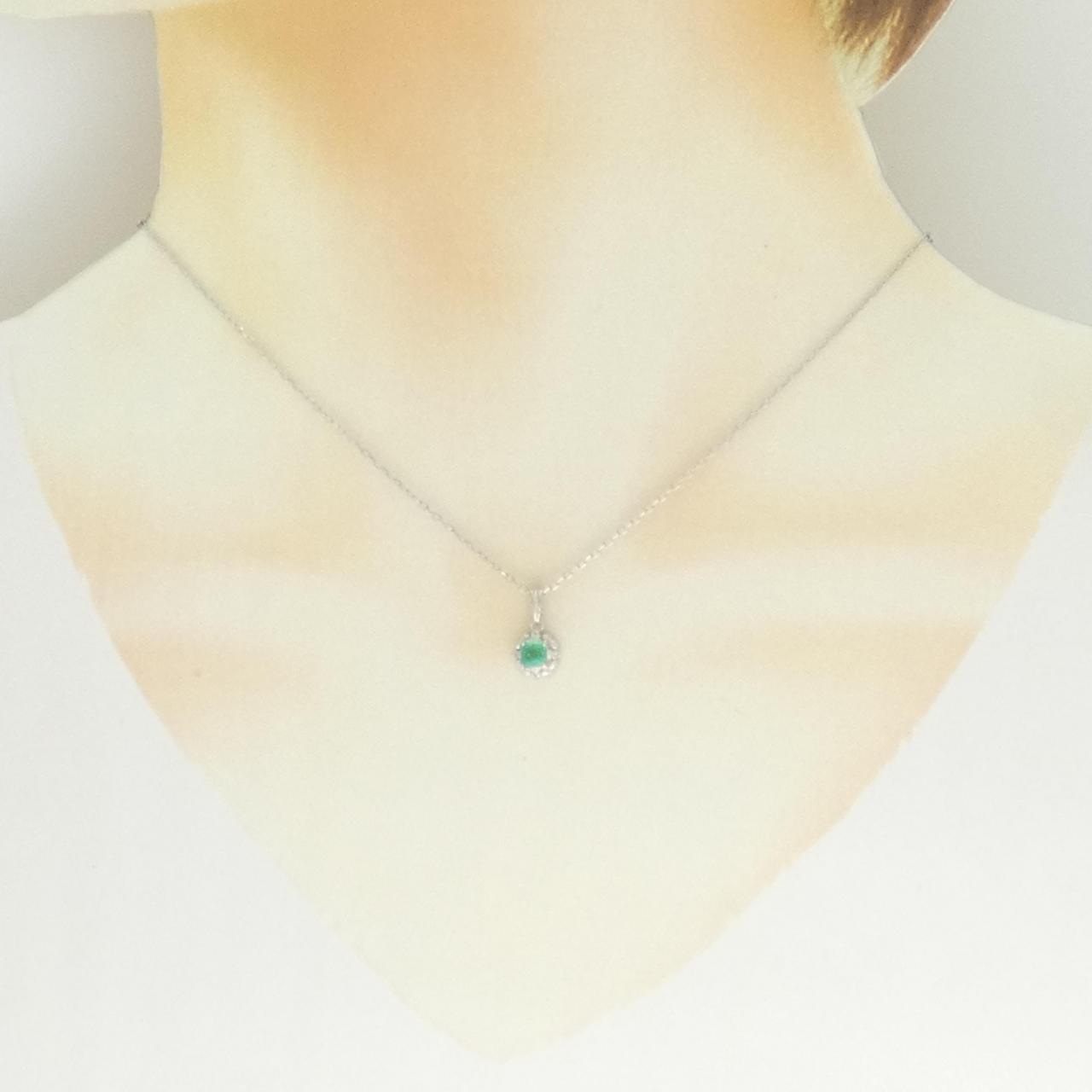 PT900/PT850 エメラルド ネックレス 0.29CT