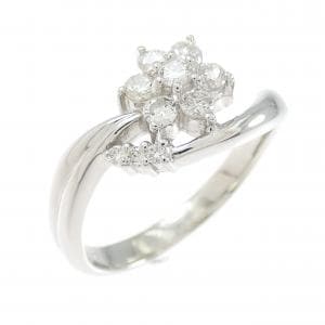 PT900 フラワー ダイヤモンド リング 0.30CT