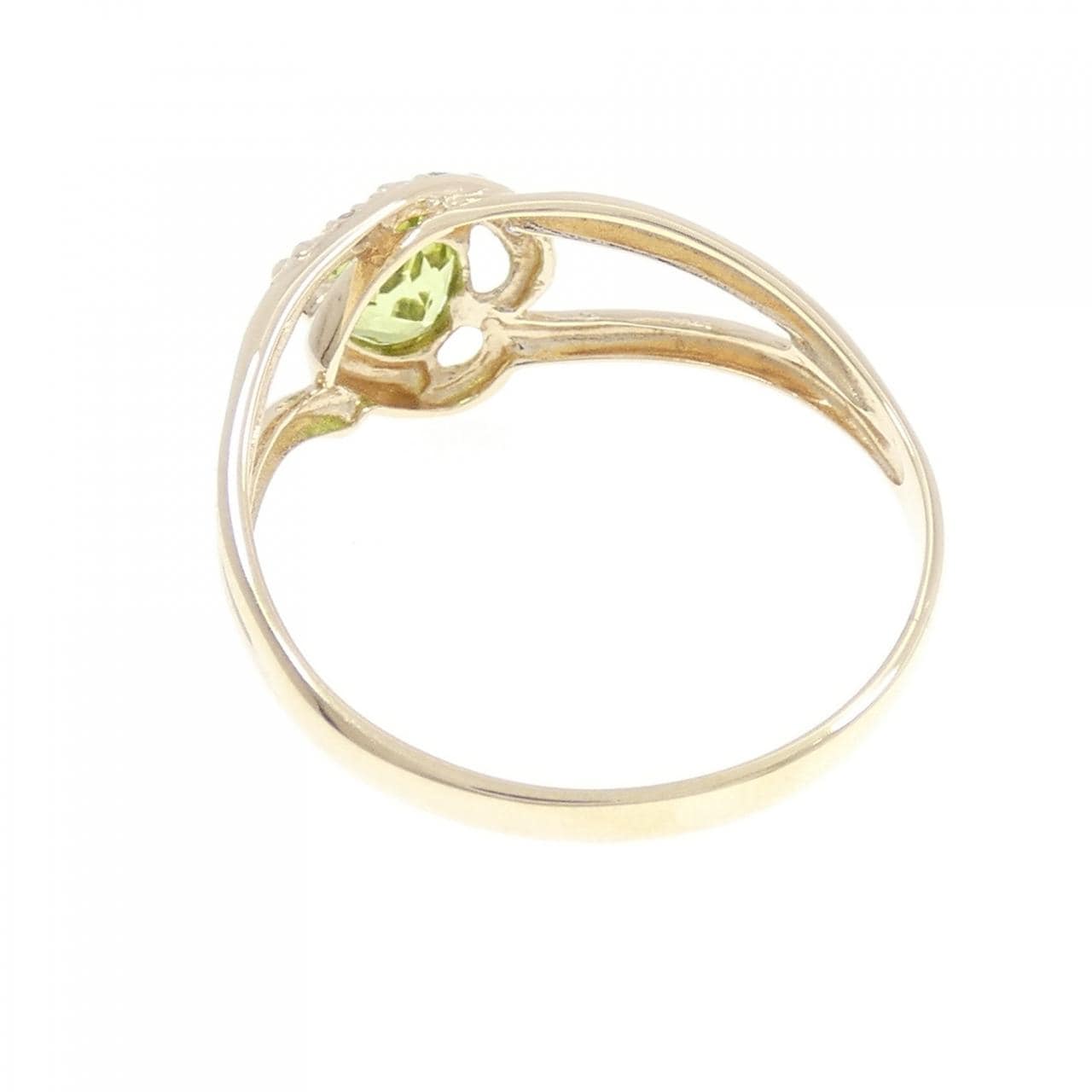 K10YG ハート ペリドット リング