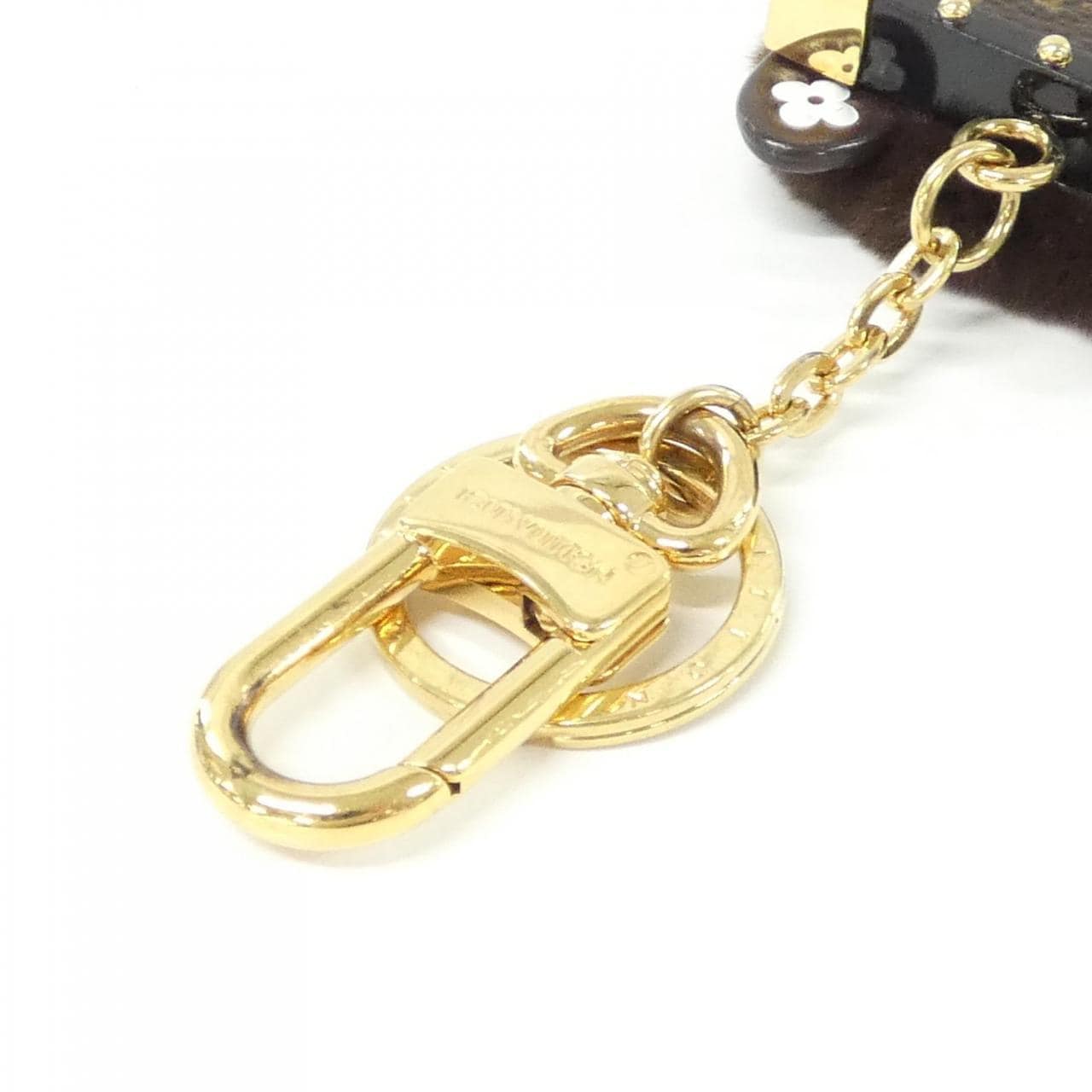 ルイヴィトン モノグラム ビジューサック ワイルドファー M68451 キーリング