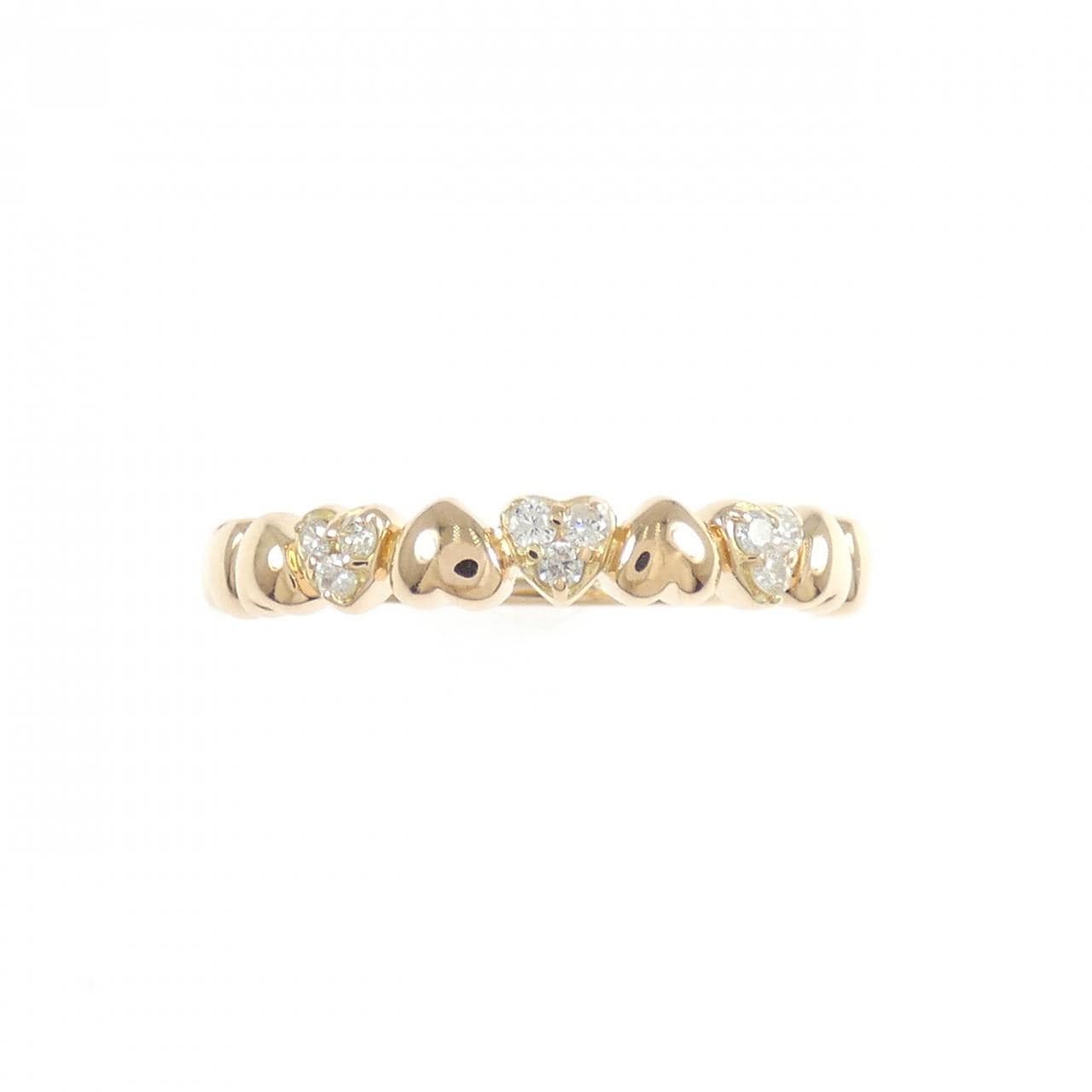 K18PG ハート ダイヤモンド リング 0.09CT