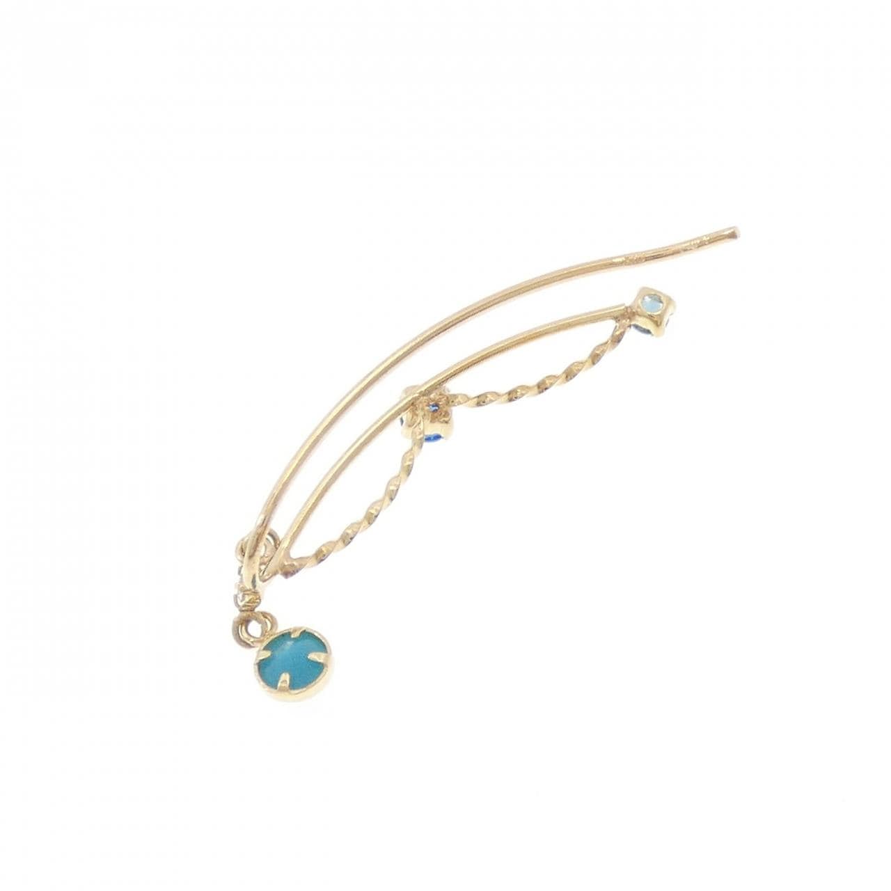 K10YG カラーストーン ピアス 片耳