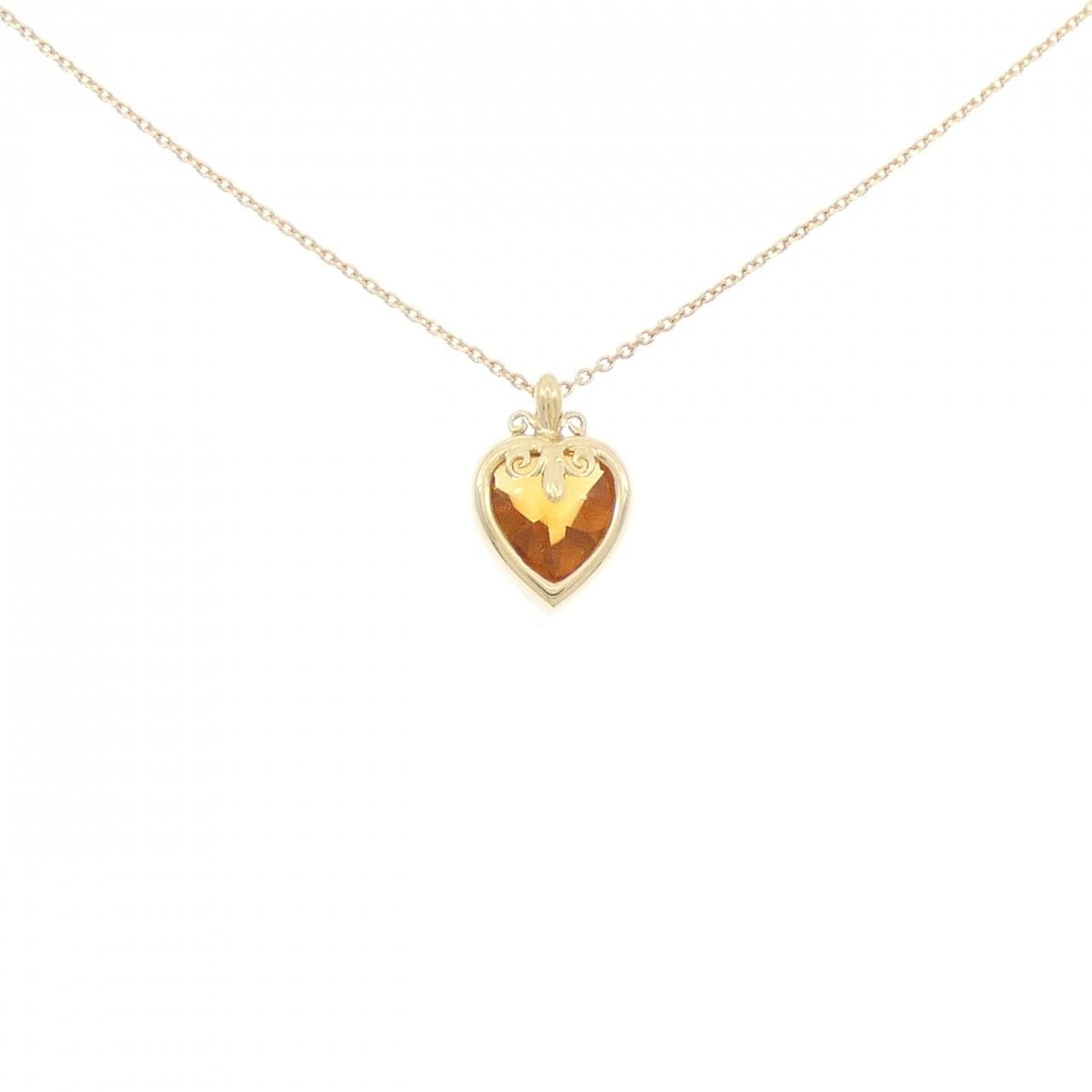 K18YG Heart Citrine Necklace
