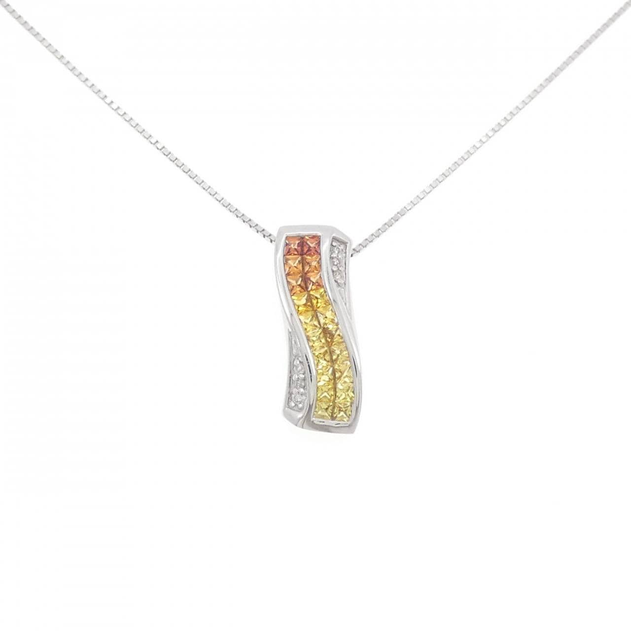 K18WG サファイヤ ネックレス 0.65CT
