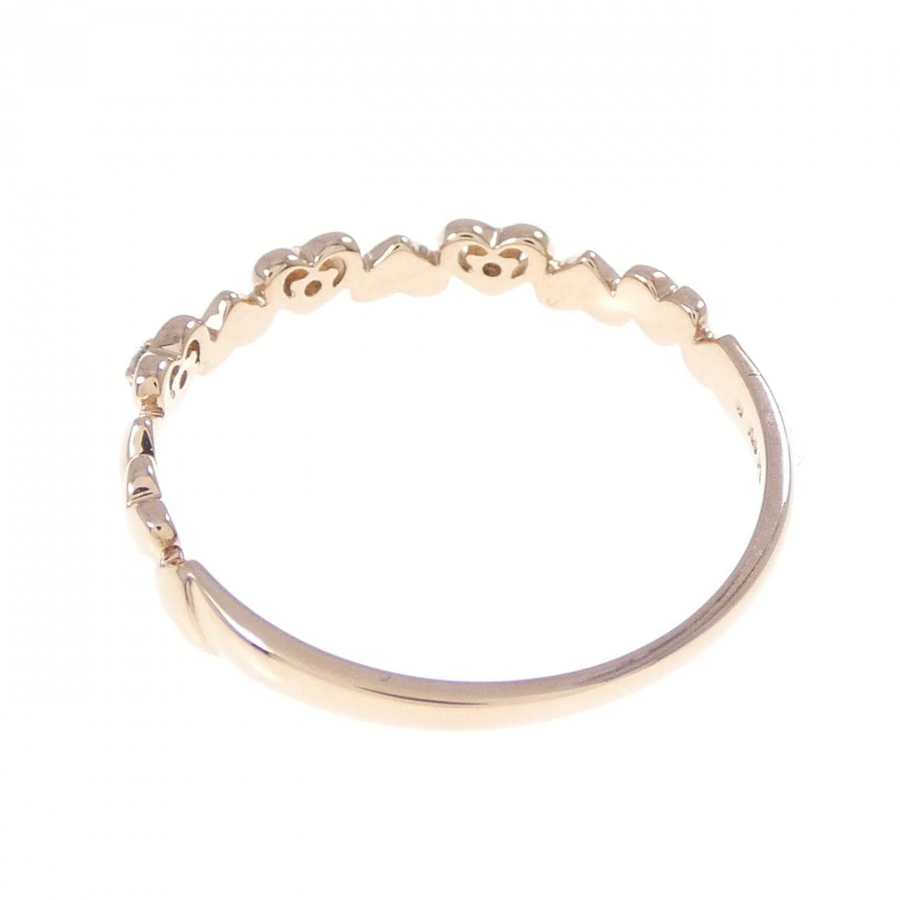 K10PG ハート ダイヤモンド リング