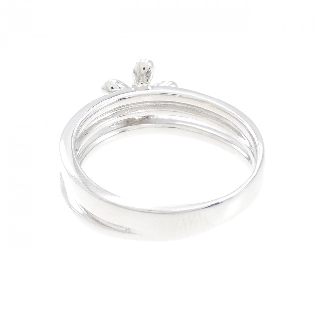 K18WG flower Diamond ring 0.16CT