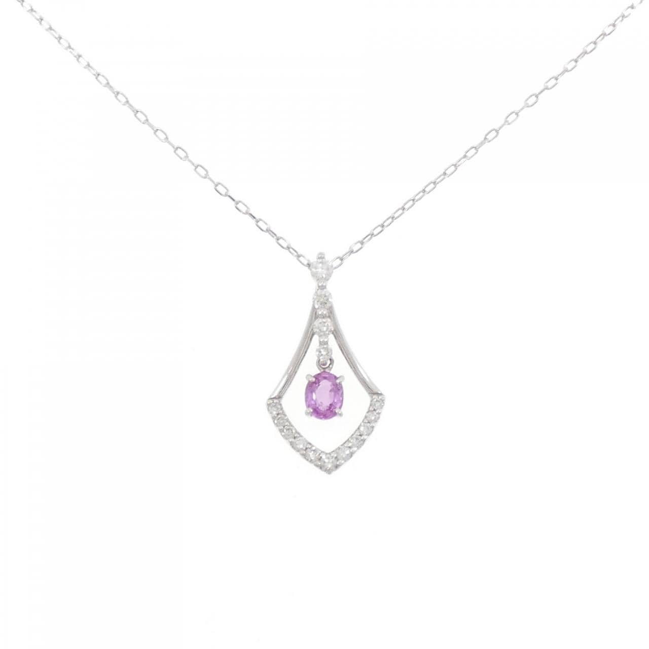 K18WG サファイヤ ネックレス 0.37CT