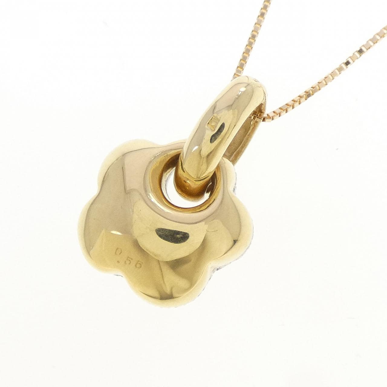 750YG/750WG/K18 パヴェ ダイヤモンド ネックレス 0.56CT