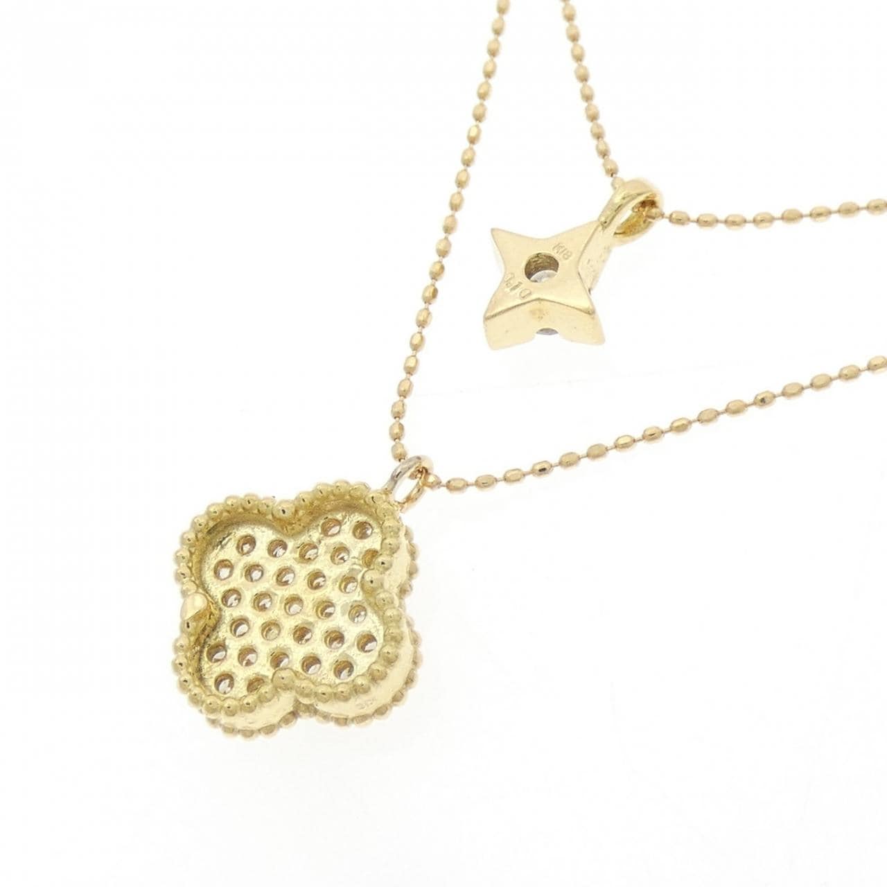 K18YG パヴェ ダイヤモンド ネックレス 0.10CT